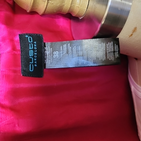 Custo Barcelona Retro Colorblock Button Down Mid Length Blazer Jacket Size 38=S - Picture 9 of 9